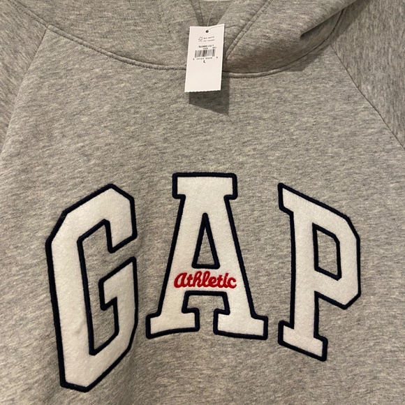 GAP Athletic Hoodie Sweatshirt Gray Size Large NWT - Picture 2 of 8